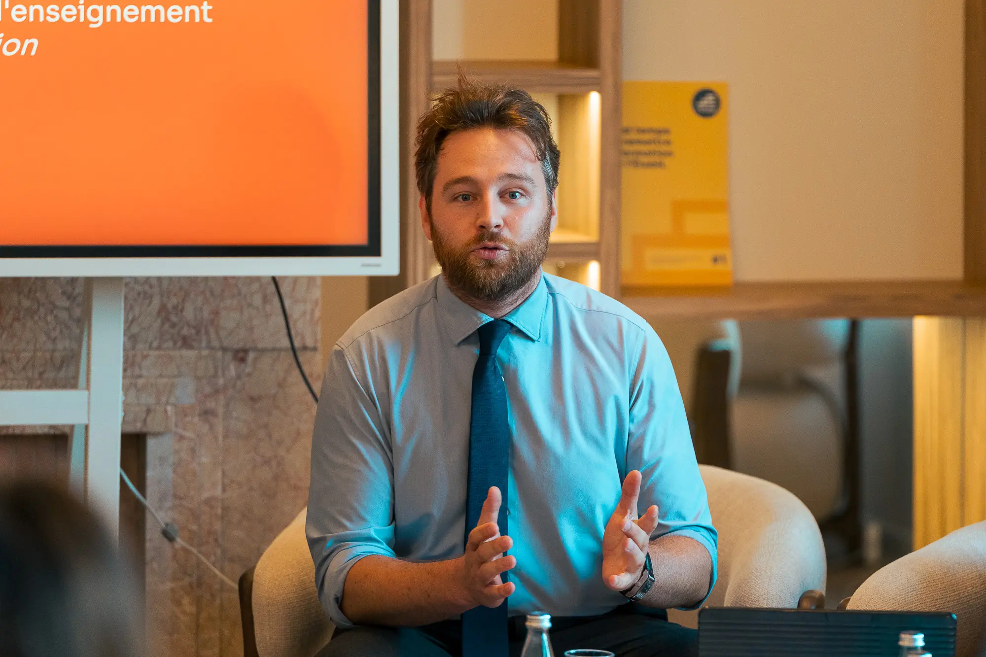Antoine Prodo lors du lancement du premier numéro de la revue, le 16 juillet 2026.